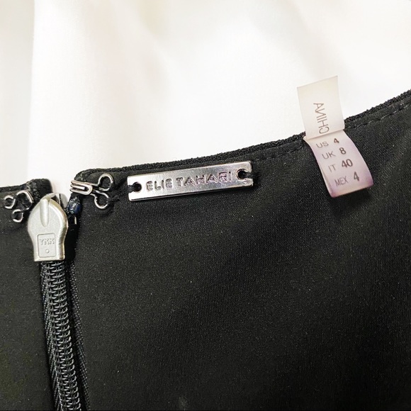 Ellie Tahari Little Black Dress LBD Midi Sheath - Picture 5 of 10